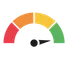 Credit gauge with the needle in the green