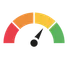 Credit gauge with the needle nearing green