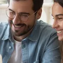 A couple reviewing their finances together