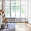 An empty room mid-renovation