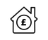 Line icon of a house with a pound sign